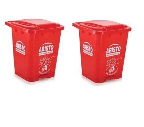 ARISTO Plastic Pedal Garbage Waste Dustbin 45 LTR RED/RED (COMBO)