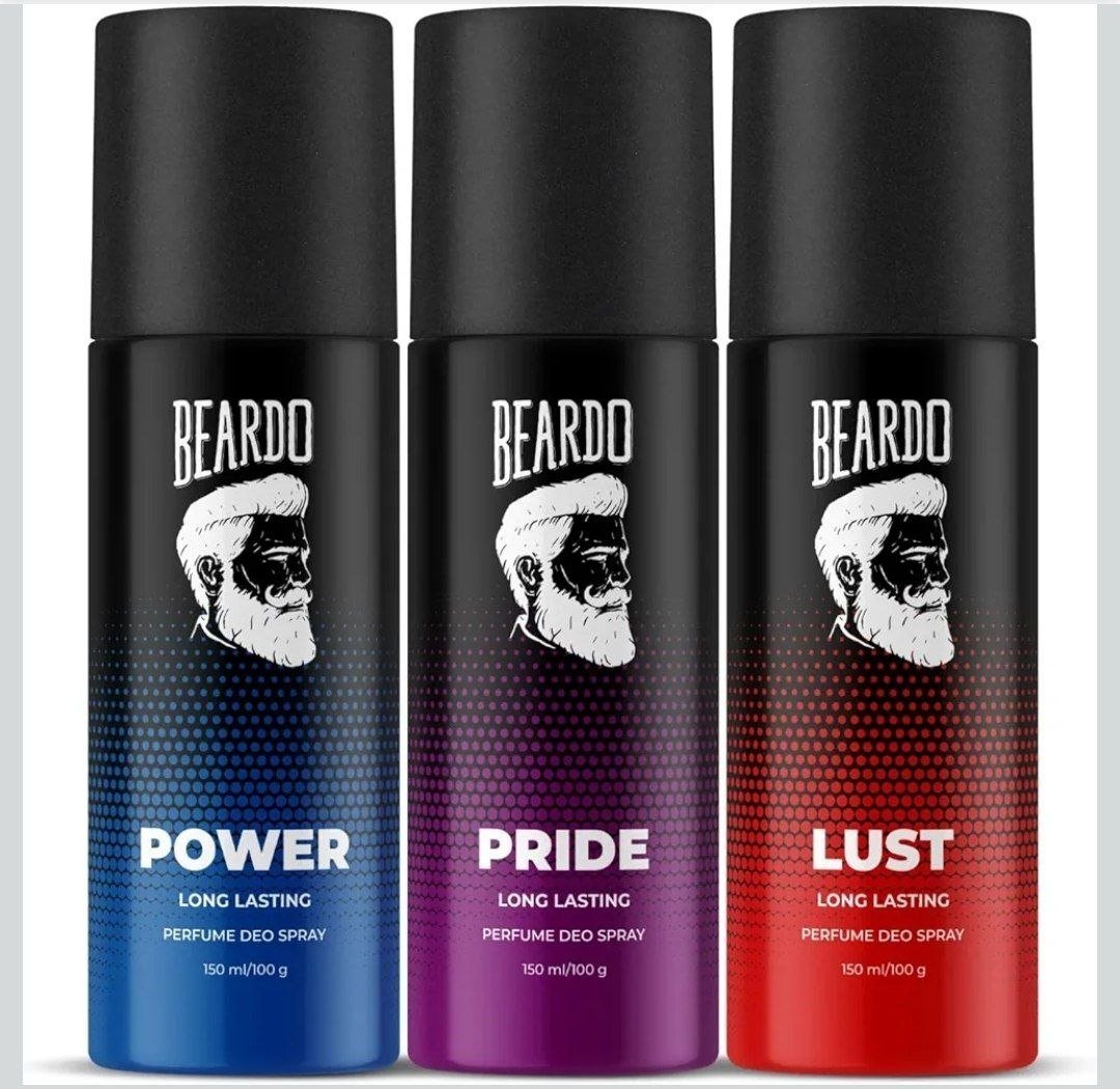 Beardo Power, Lust & Pride Perfume Body Spray (Set of 3) Get compliments with Long lasting Fougere, Aromatic Deodorant Brand | Christmas gift for men | Gift For Friends | Gift for Men