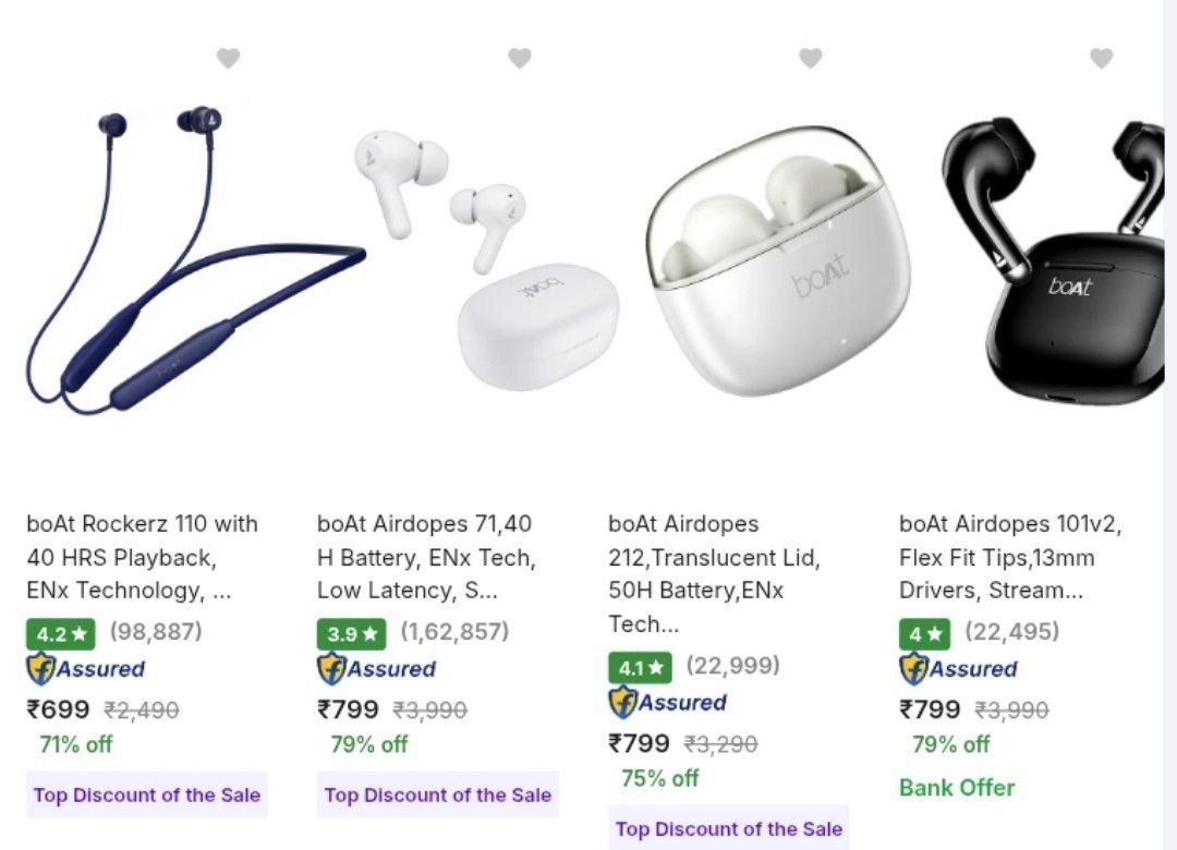 boAt Neckband & Earbuds Starts