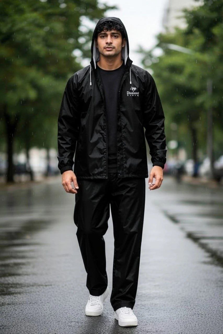 DIAMOND CLUSTER Solid Men Rain Suit🔥
