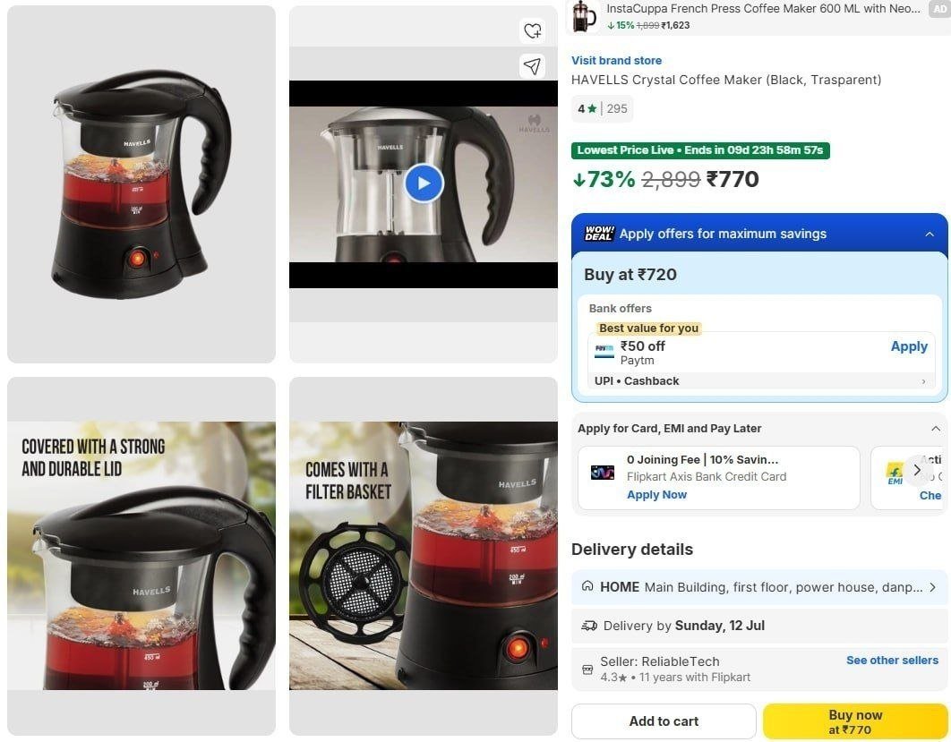 Havells Crystal Coffee Maker