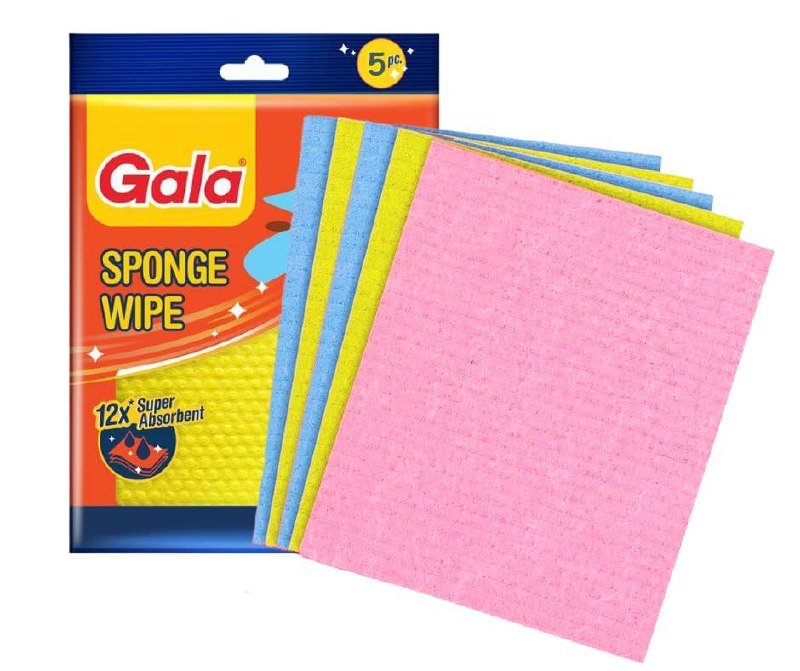 Gala Sponge Wipe for Kitchen, Kitchen Cleaning Sponge,Biodegradable Cellulose Material for Kitchen and Home Cleaning (5 Pcs Pack)