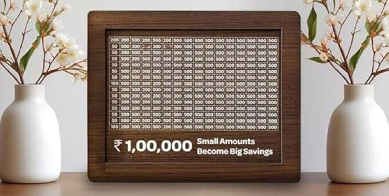Money Saving Box for Adult and Kids 1 Lakh Wooden Piggy Bank: Premium Money Saving Box for Adults, Girls, and Kids - Saving Box for Women, Men with Number Display - Stylish Kiddy Money Bank