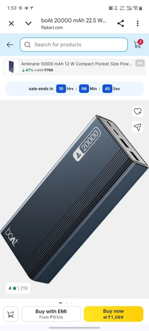 boAt 20000mAh, 22.5W Compact Powerbank @