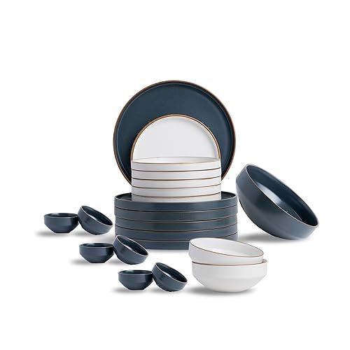 Solimo Ceramic 18 Piece Classic Solid Dinner Set