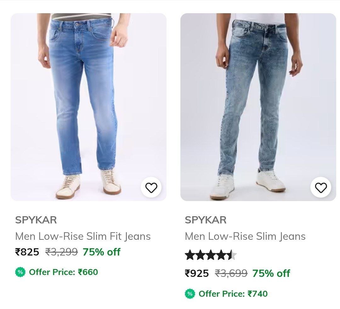 75% Off : Spykar Clothing
