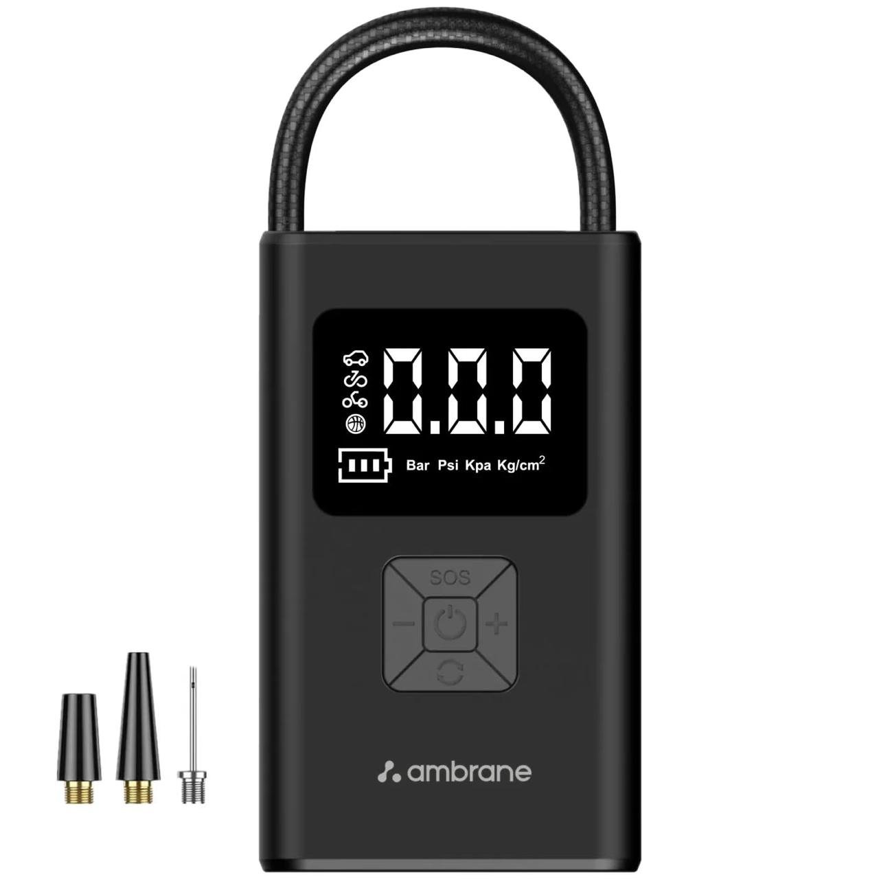 Ambrane Wired Tyre Inflator Air Pump for Cars with Digital Display & LED Light