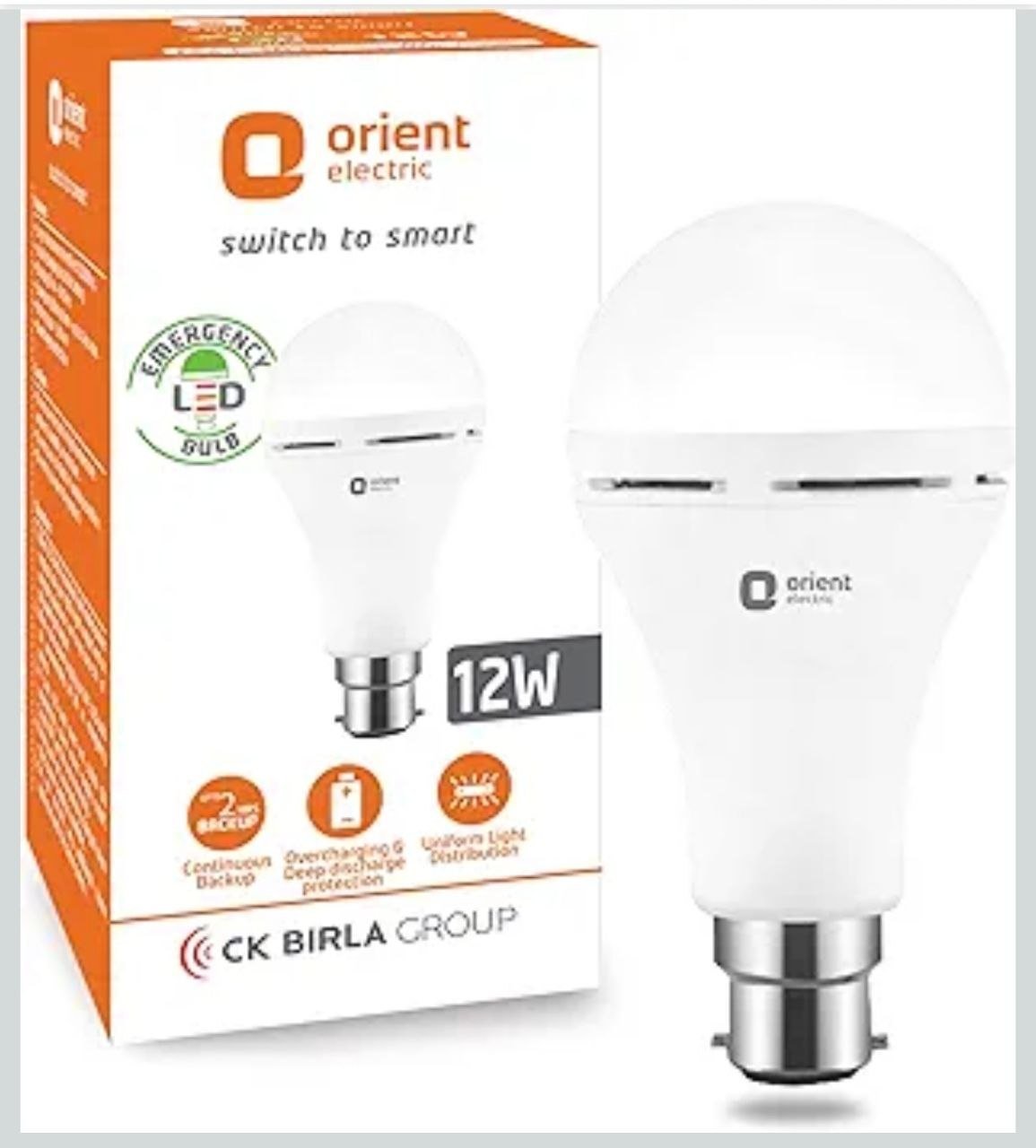 Orient Electric 12W Rechargeable Emergency LED bulb