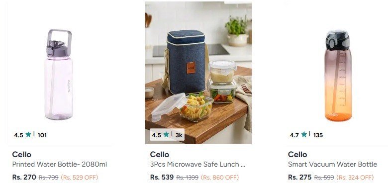 Cello products at min 40% 🛍️