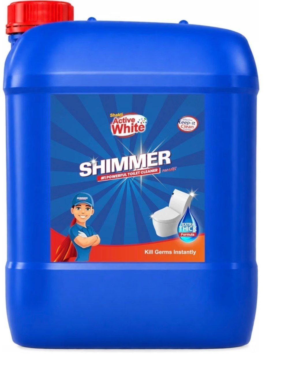 Shimmer Pro Toilet Cleaner - 10L | Professional Formula | Mega Refill Pack for Heavy Usage | Removes Tough Stains & Odours | Deep Cleaning Toilet Bowl Cleaner