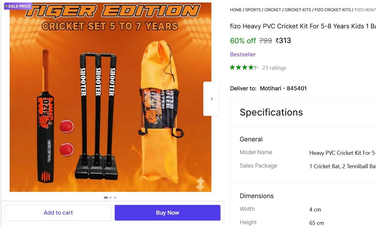 Cricket Kit For 5-8 Years Kids