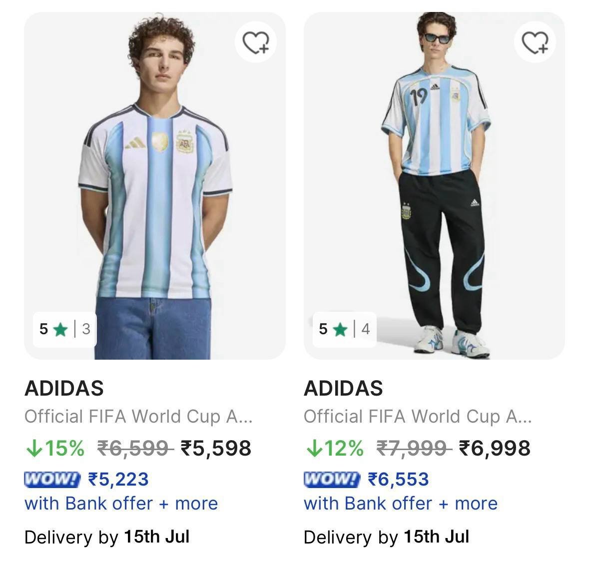 Official Adidas Argentina FIFA Jersey From Rs.5223 + Bank Offer