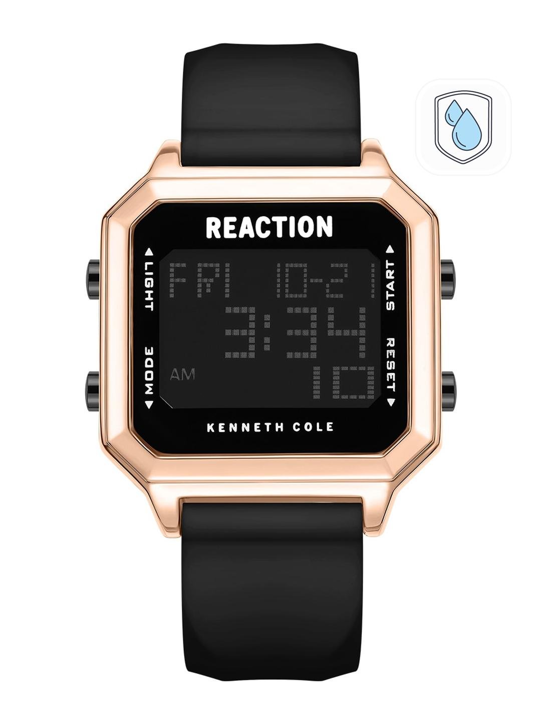 Buy REACTION KENNETH COLE Unisex Black Bracelet Style Straps Digital Watch KRWGP9007801 -  - Accessories for Unisex