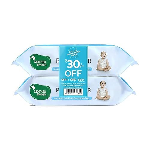 Super Cute's 98% Water Based Baby Wipes with Lid, Enriched with Aloe Vera and Vitamin E, No Alcohol|Paraben Free (432 Wipes)