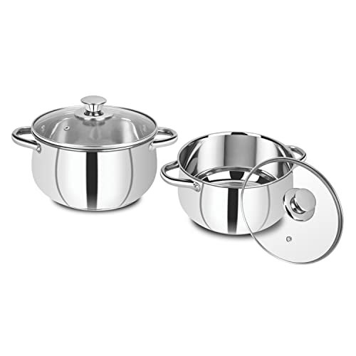 Stainless Steel Set Of 2 Casserole