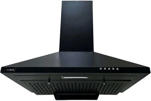 RUWA GARNET 60 cm Filterless Wall Mounted Kitchen Chimney Black | 1000 CMH Suction Power | Auto Clean | 3 Speed Push Button Control | Low Noise | For 2–4 Burner Gas Stoves