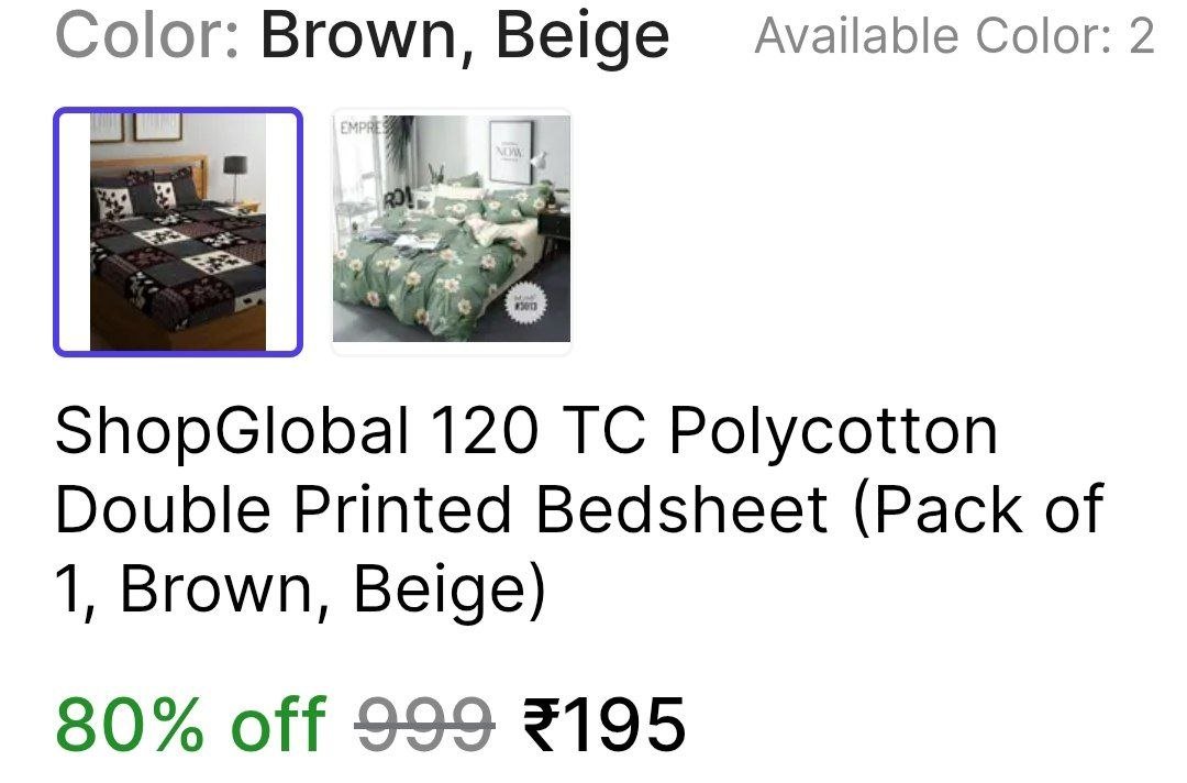 Double Bedsheet with 2 pillow cover