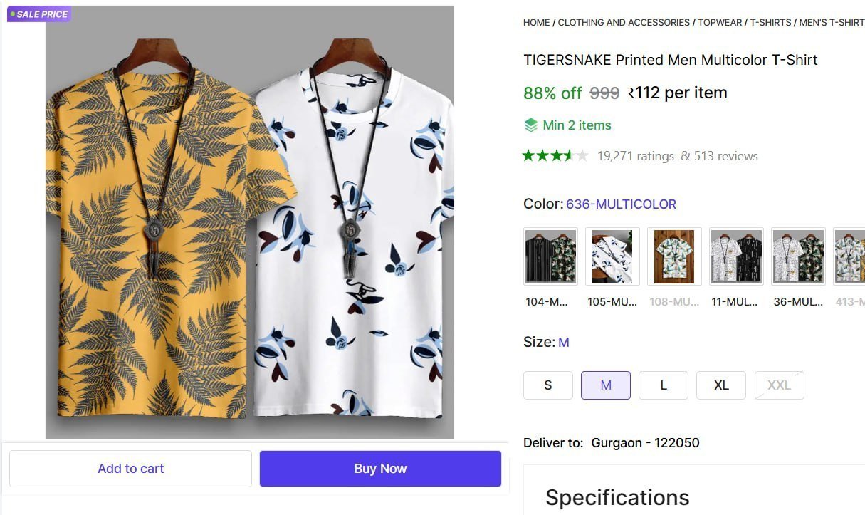 Printed Men Multicolor T-Shirt