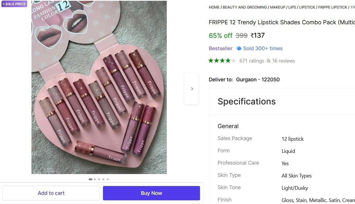 12 Trendy Lipstick Shades Combo Pack