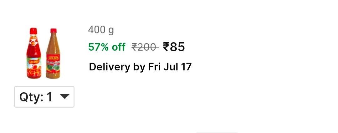 Tomato Sauce + Green Chilli Sauce