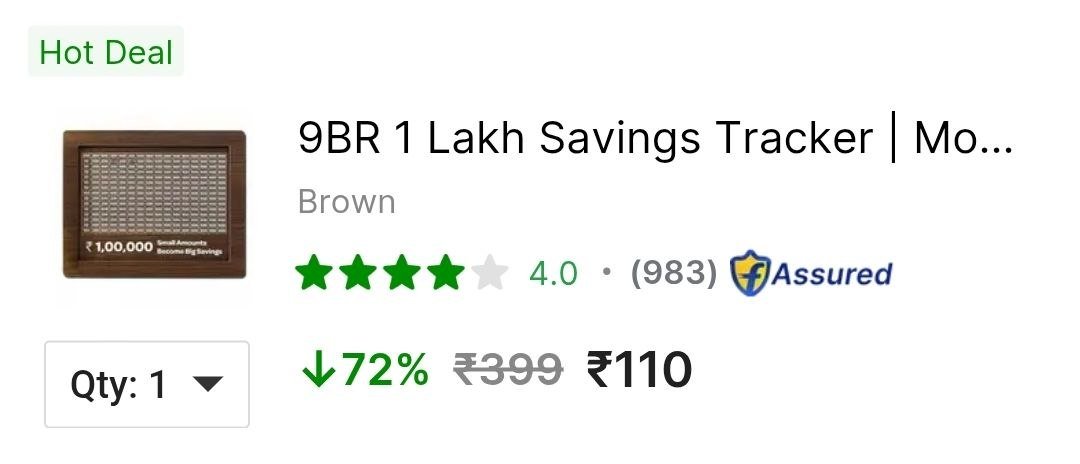 1 Lakh Savings Tracker Goal Board