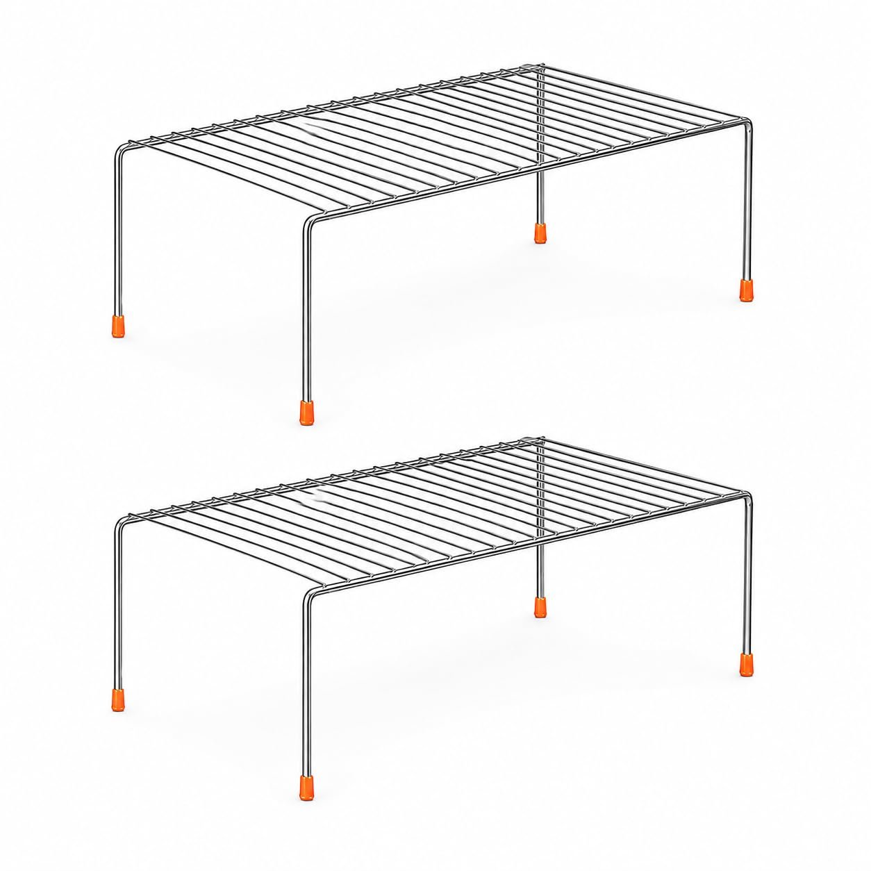 Stainless Steel Under Cabinet Kitchen Dish Rack Expandable Storage Floating Shelves For Kitchen Multipurpose Organizer Extend Up To 580 Mm With Anti-Rust Nano Coating(Pack Of 2)(Nhsp)