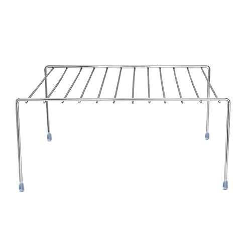 Stainless Steel Dish Rack Cabinets Utensil Rack, Space Saver for Fridge, Cabinets Mini Stand Kitchen Counter Top Organizer, Bed Stand for Kitchen (Pack of 1) (NHSP)