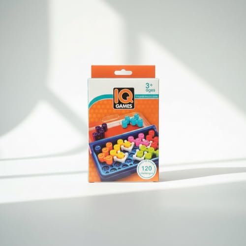 IQ Puzzle Game with 120 Challenges | Travel Brain Teaser Logic Game for Kids 6+ & Adults | Compact Educational Puzzle Toy