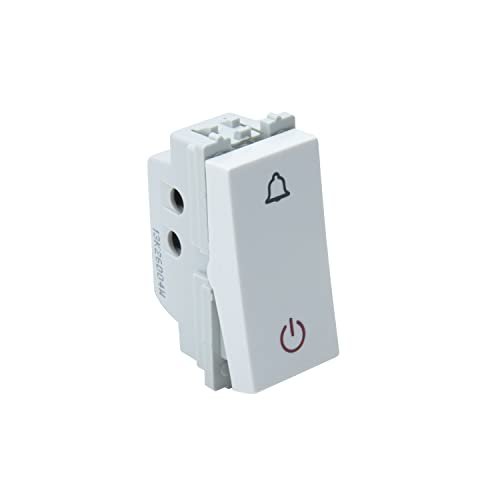 Wipro Northwest Nowa 6A Bell Push With Indicator, White (pack of 20)