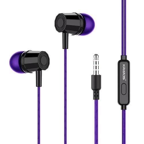 Kratos E02 Purple Wired Earphones