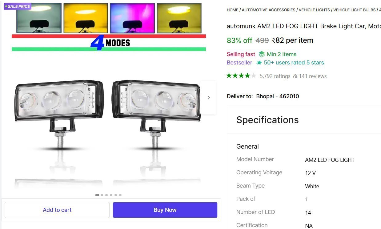 LED FOG LIGHT Brake Light Car