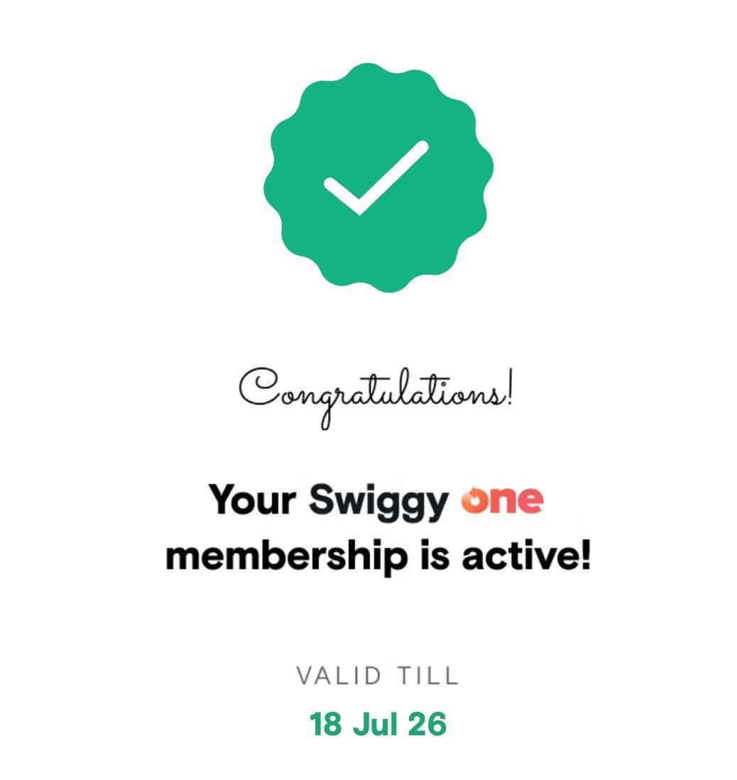 Exclusive* FREE Swiggy One Membership Loot