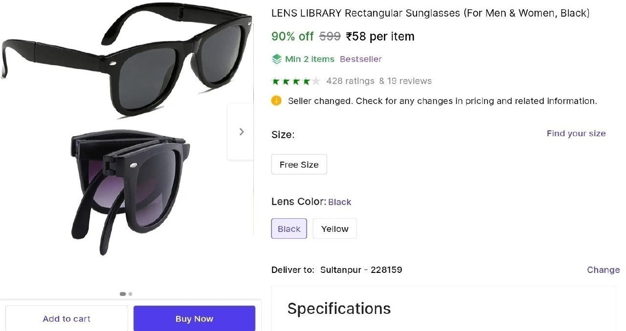 LENS LIBRARY Rectangular Sunglasses Price in India - Buy LENS LIBRARY Rectangular Sunglasses online at Shopsy.in