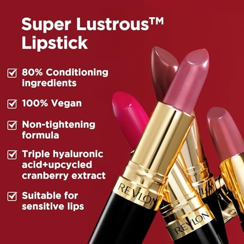REVLON Super Lustrous Matte Lipstick, 80% Conditioning Ingredients, intance color, Waterproof, Long-Lasting, 100% Vegan Lipstick, It Is Royal (033), 4.25 gm