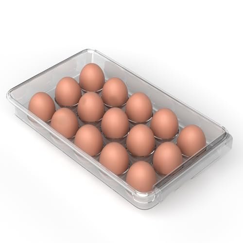 Lifelong Fridge Under-Tray Egg Storage Rack | Slide-In Tray for 15 Eggs | Space-Saving Transparent Egg Holder | Durable Plastic Container for Refrigerator Shelf | Kitchen Organizer & Fridge Access