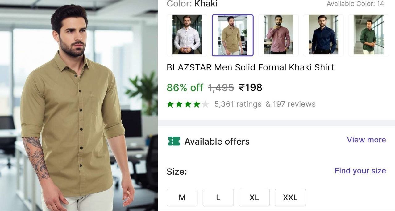 Men Solid Formal Khaki Shirt