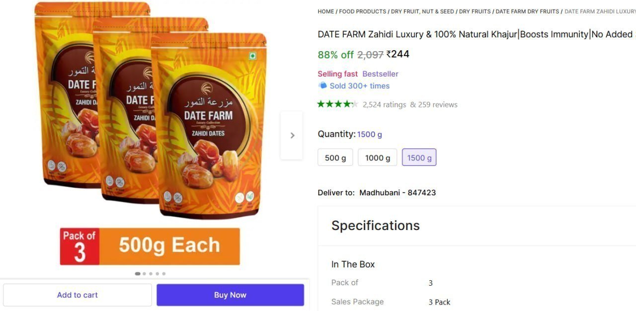 Premium Dates 1500g