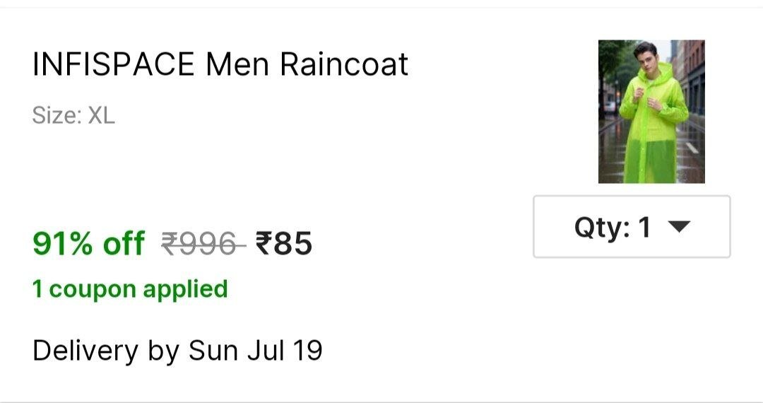 INFISPACE Men Raincoat Price in India - Buy INFISPACE Men Raincoat online at Shopsy.in