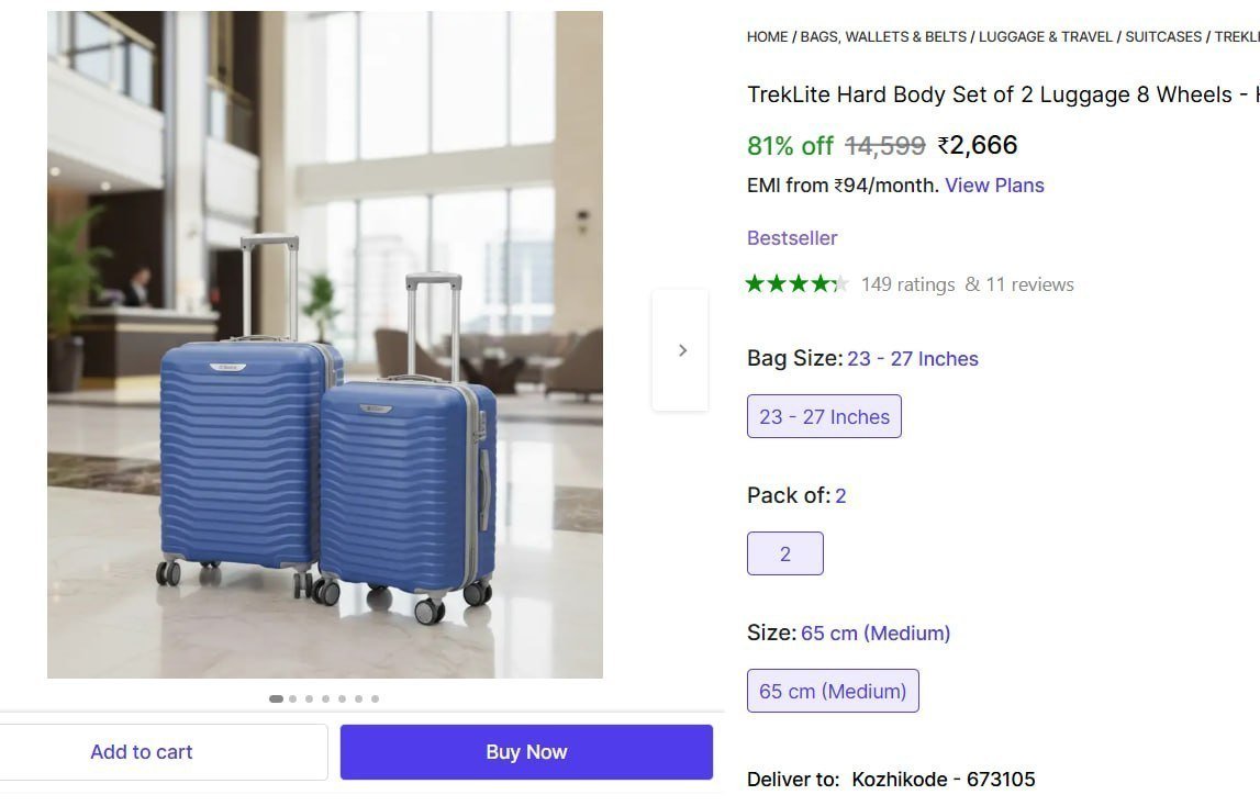 Hard Body Set of 2 Luggage Bags