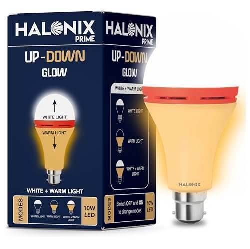 Halonix 10W Up Down Glow Yellow and White 3 Modes LED Bulb