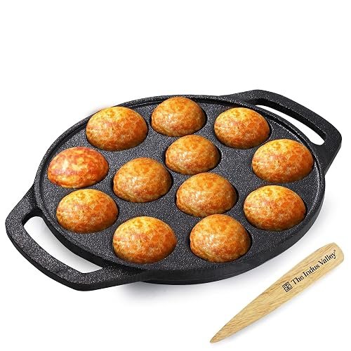 Lifelong Cast Iron Dosa Tawa with Wooden Spatula for Dosa, Uttapam & Chapati