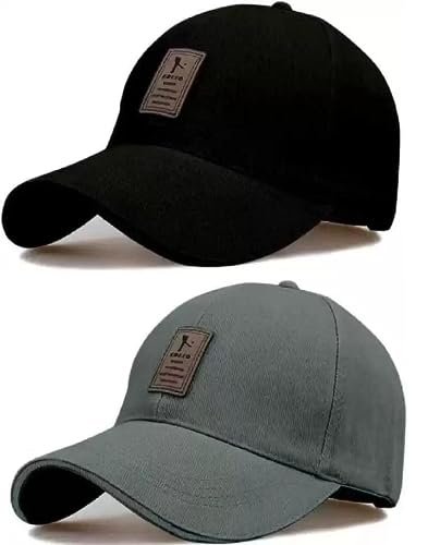 SELLORIA Brand Soft Cotton Adjustable Unisex Cap for Men and Women Freesize Baseball Caps (Pack of 2)
