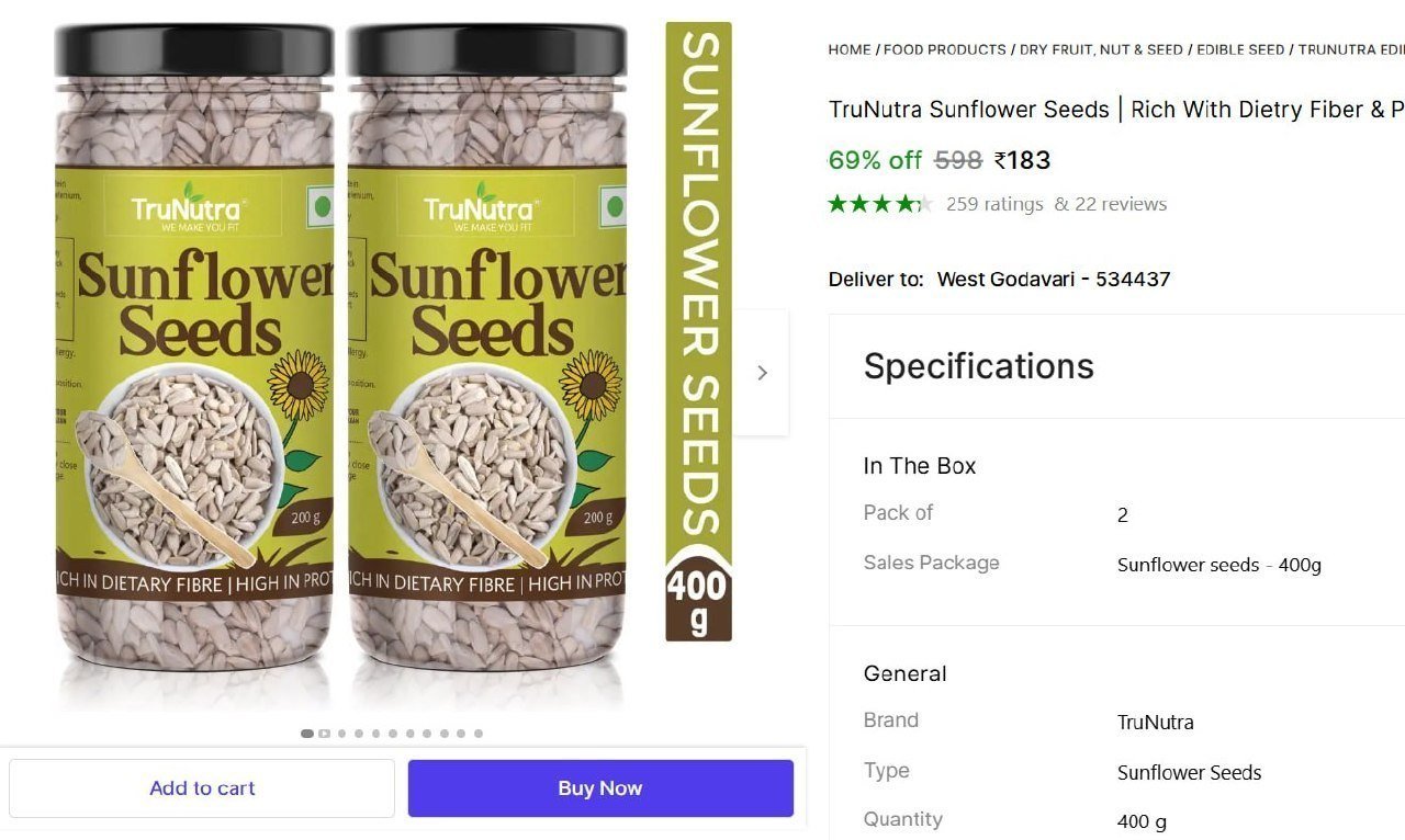 Sunflower seeds - 400g