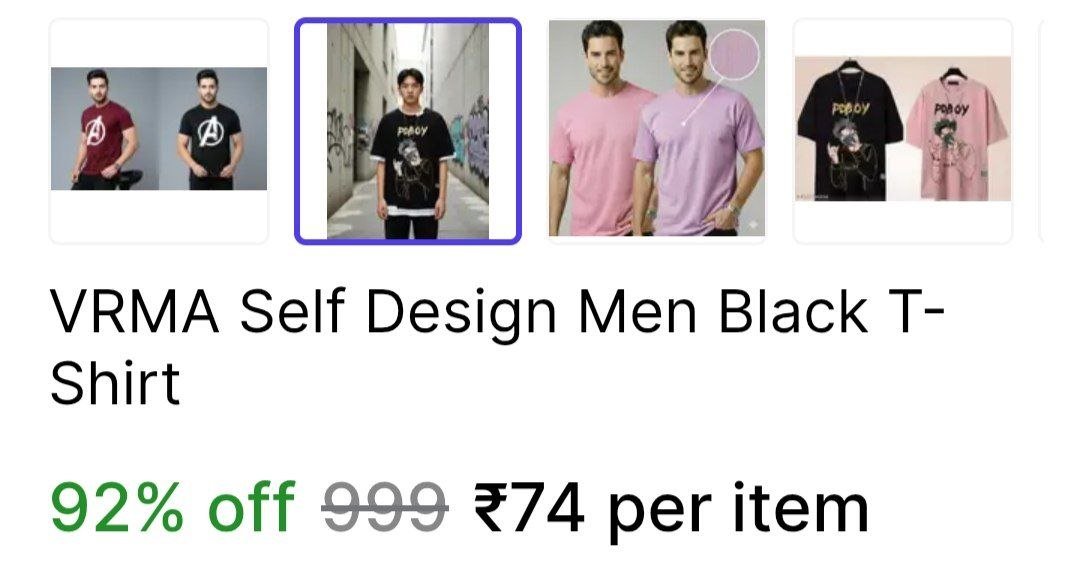 VRMA Self Design Men Black T-Shirt Price in India - Buy VRMA Self Design Men Black T-Shirt online at Shopsy.in