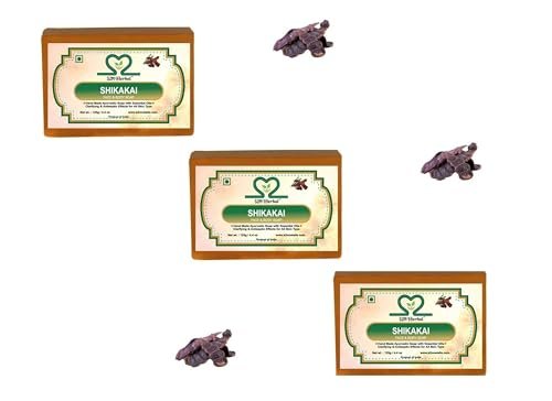 Shikakai Soap (3 x 125 g) | Ayurvedic Herbal Soap Bar for Face & Body | Gentle Natural Cleansing | Made in India