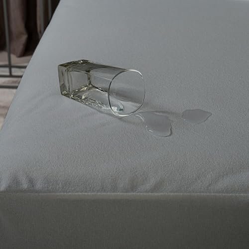 BIANCA Mattress Protector -1pc Small (coolsheild) | Waterproof & Breathable Anti Bacterial | Size Mattress Protector with Fitted Pattern and Elastic Edges. Plain-White