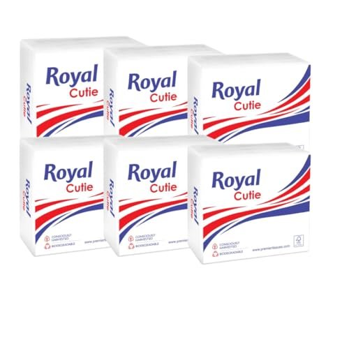 Royal Cutie 1-Ply Tissue Paper Napkins for Dining Table |Pack of 6 (90 Pulls Per Pack, 540 Sheets) | Extra Soft Paper Tissue, Perfect for Events, Parties, & Everyday Use
