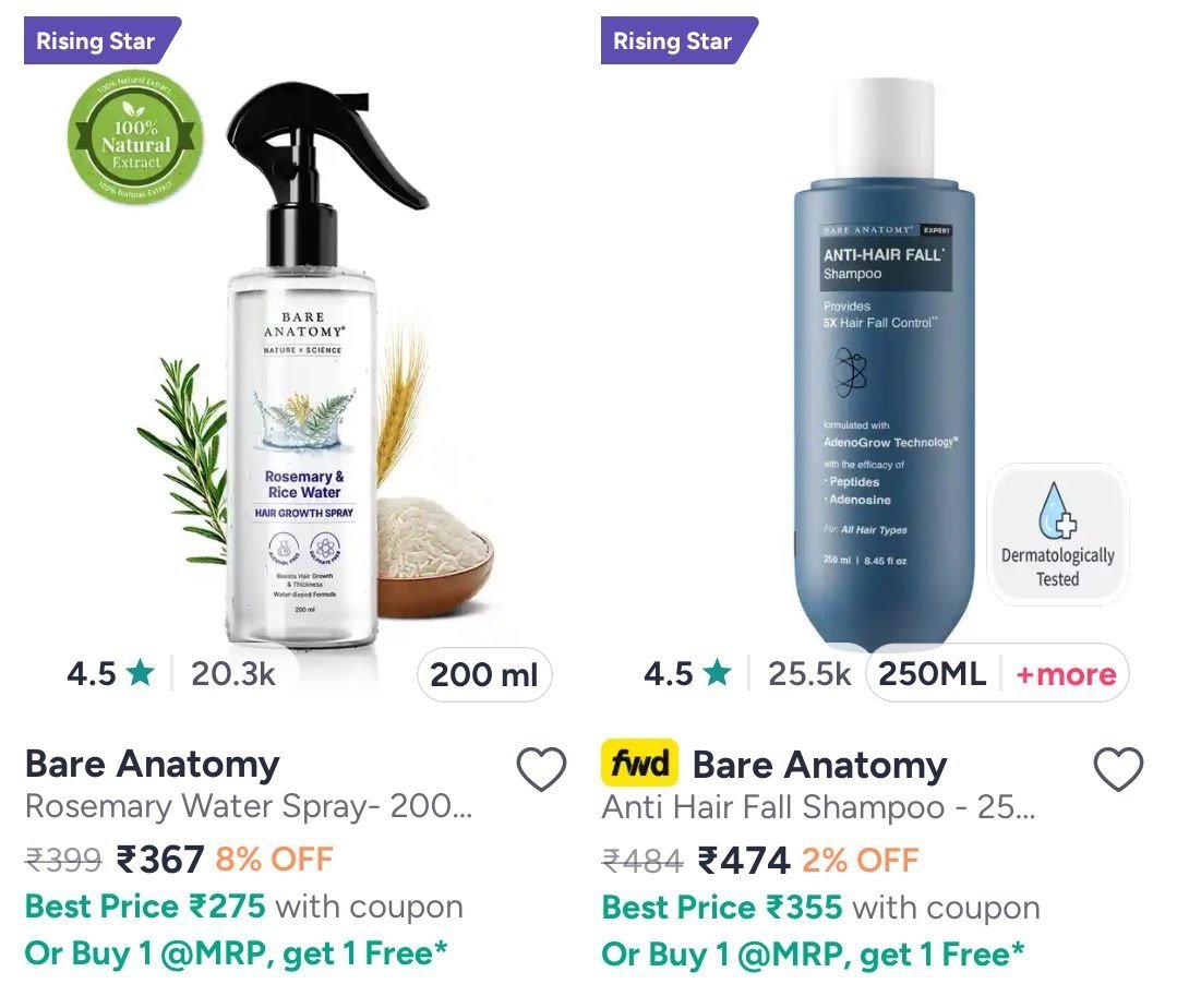 Myntra 🔥 Bare Anatomy B1G1 FREE + Extra 25% OFF 🔥
