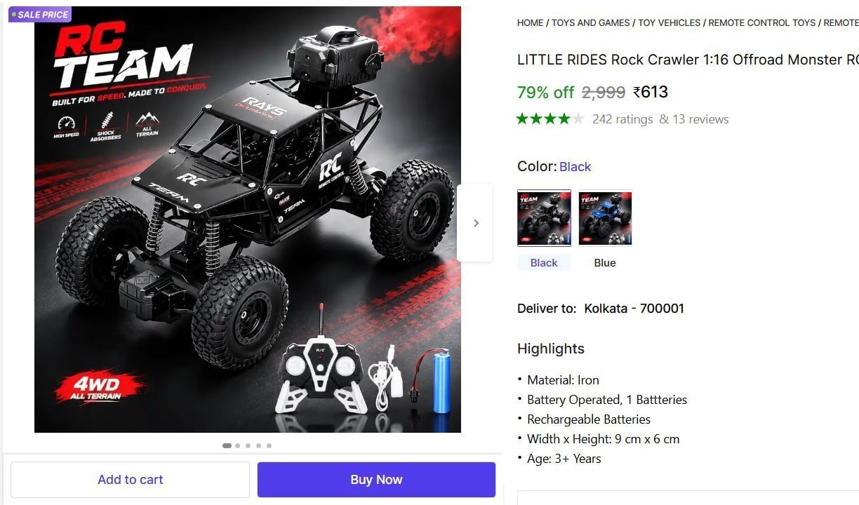 Offroad Monster RC Car with Smoke Function