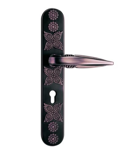 Godrej Mortise Lock | Handle Lock Set for Main & Bedroom Door| Arsa Udaan 350 mm Plate Handle| 240 mm Eco Lock Body | 60 mm Eco Pin Cylinder 1CK| Antique Copper| 5 Year Warranty